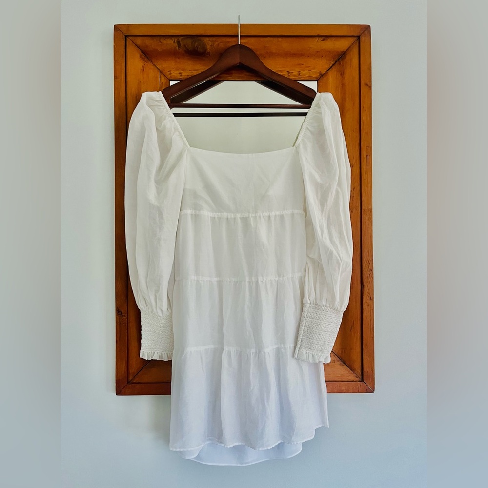 Alice + Olivia Rowen Silk/Cotton tiered graduation minidress
